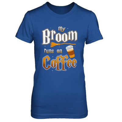 My Broom Runs On Coffee Halloween Witch Costume-T-Shirt & Hoodie-Women's T-Shirt-Royal