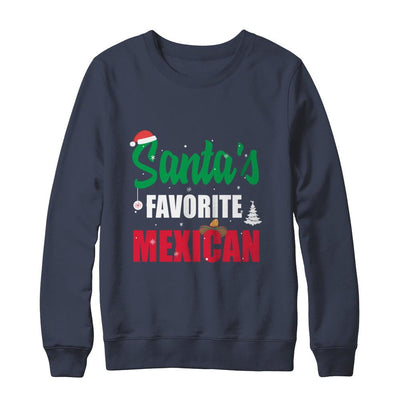 Santas Favorite Mexican Funny Ugly Christmas Gifts-T-Shirt & Sweatshirt-Crewneck Sweatshirt-Navy
