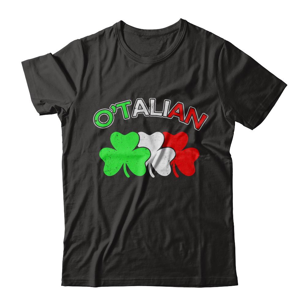 Italian O'talian Italy Flag Italia St Patricks Day-T-Shirt & Hoodie-Premium T-Shirt-Black