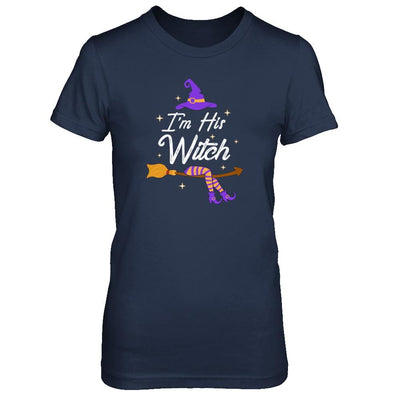 I'm His Witch Matching Boyfriends Husband Halloween-T-Shirt & Tank Top-Women's T-Shirt-Navy