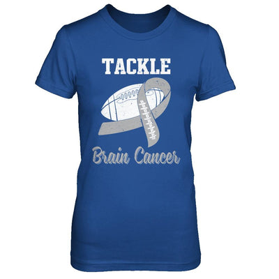 Football Survivor Tackle Gray Brain Cancer Awareness-T-Shirt & Hoodie-Women's T-Shirt-Royal
