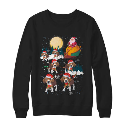 Dog Reindeer Beagle Christmas Gift-T-Shirt & Sweatshirt-Crewneck Sweatshirt-Black