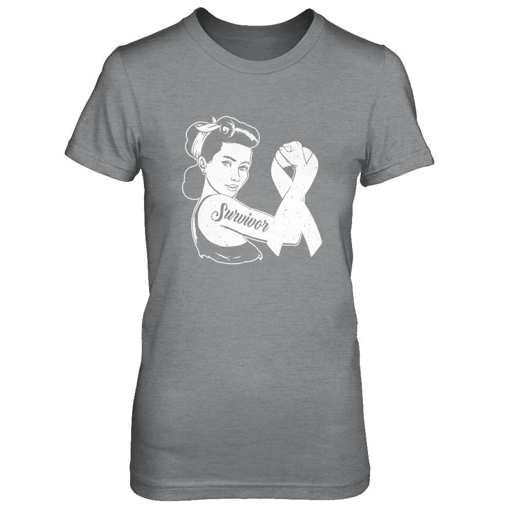 We Can Cure It Lung Cancer Clear Awareness Survivor-T-Shirt & Hoodie-Women's T-Shirt-Sport Grey
