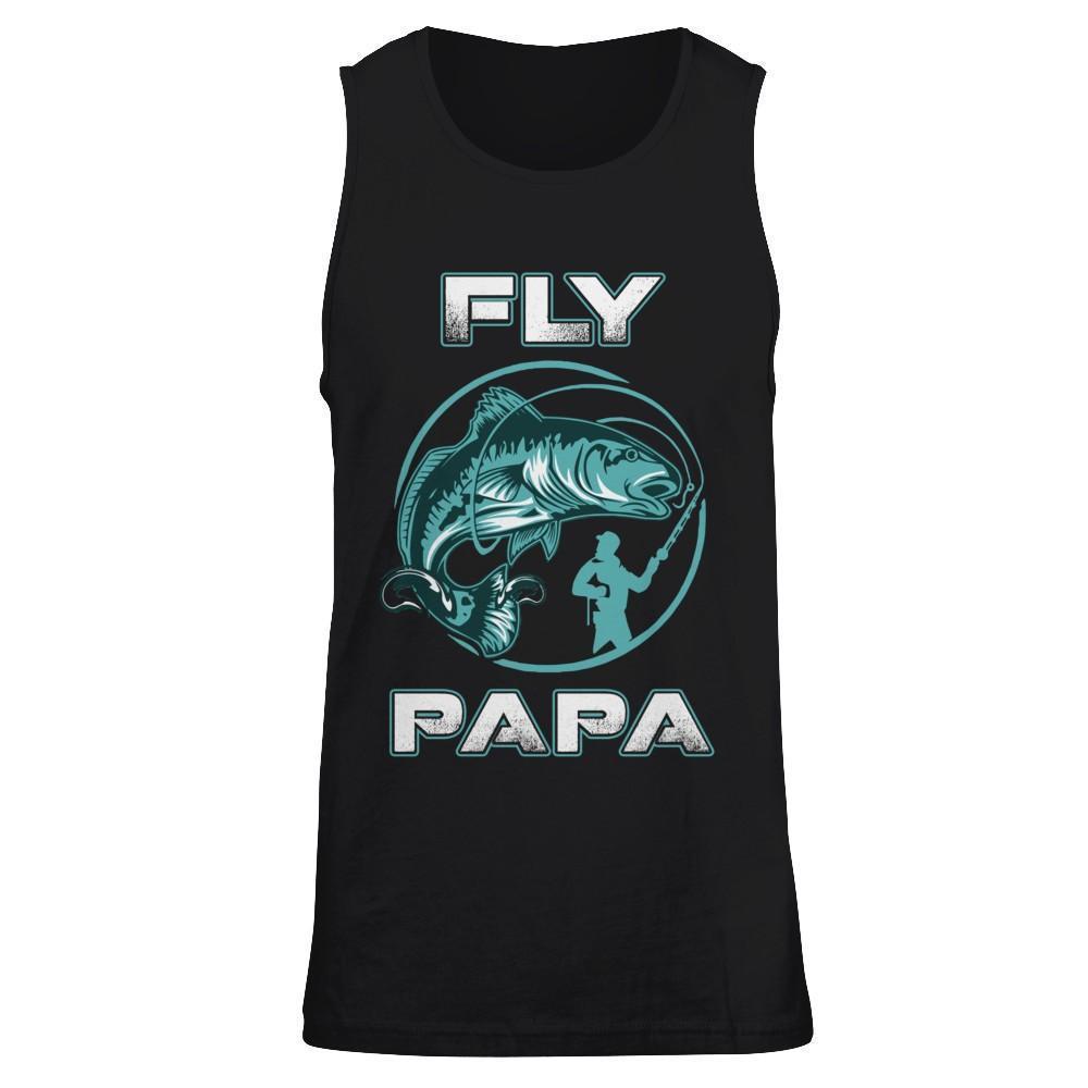 Fly Fishing Papa-T-Shirt & Hoodie-Unisex Tank-Black