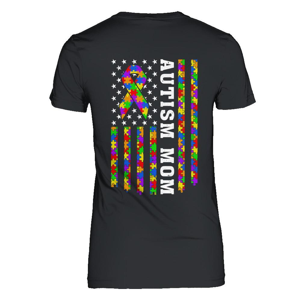 Proud Autism Mom Us Flag Autistic Mommy Mothers Day