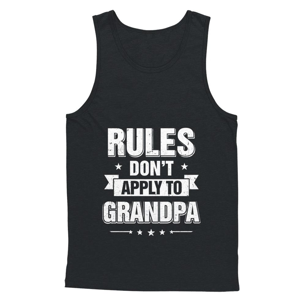 Grandfather Rules Don't Apply To Grandpa-T-Shirt & Hoodie-Unisex Tank-Black