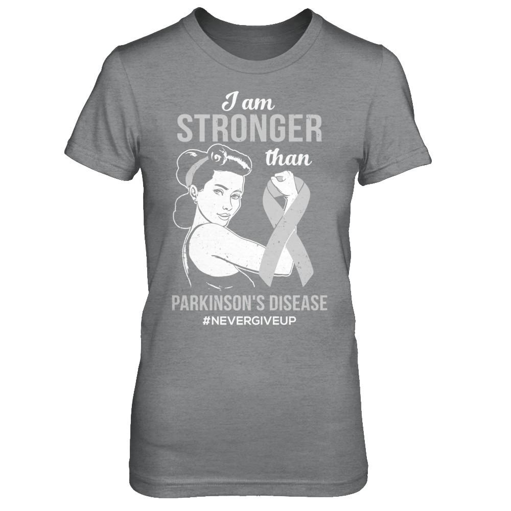 I Am Stronger Than Parkinson's Disease Awareness Support-T-Shirt & Hoodie-Women's T-Shirt-Sport Grey