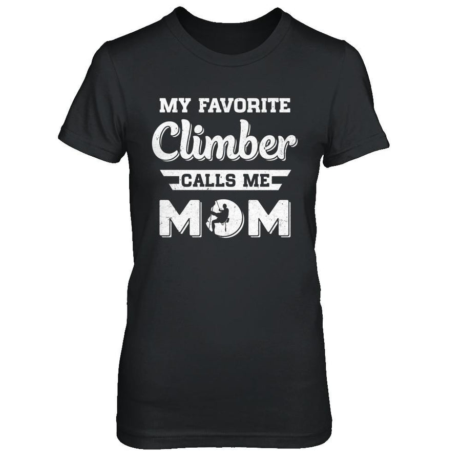 Rock Climbing My Favorite Climber Call Me Mom Son-T-Shirt & Hoodie-Women's T-Shirt-Black