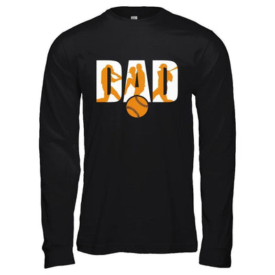 Softball Dad Father's Day-T-Shirt & Hoodie-Long Sleeve T-Shirt-Black