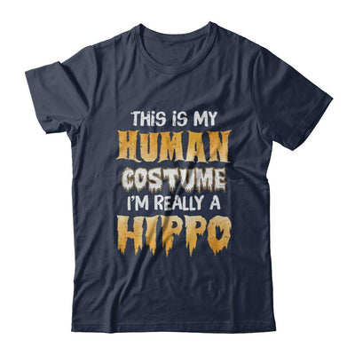 This Is My Human Costume Hippo Halloween-T-Shirt & Hoodie-Classic T-Shirt-Navy
