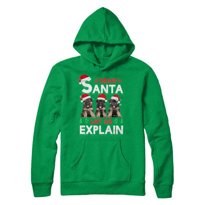Dear Santa Funny German Shepherd Puppies Christmas Gift-T-Shirt & Hoodie-Pullover Hoodie-Irish Green