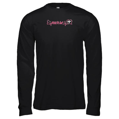 Nurse Heartbeat Nursing Passionate-T-Shirt & Tank Top-Bella Canvas - Unisex Jersey Long Sleeve Tee-Black