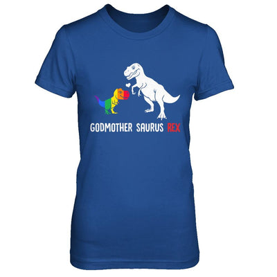 Godmother Saurus T-Rex Dinosaur Gift LGBT Support-T-Shirt & Hoodie-Women's T-Shirt-Royal