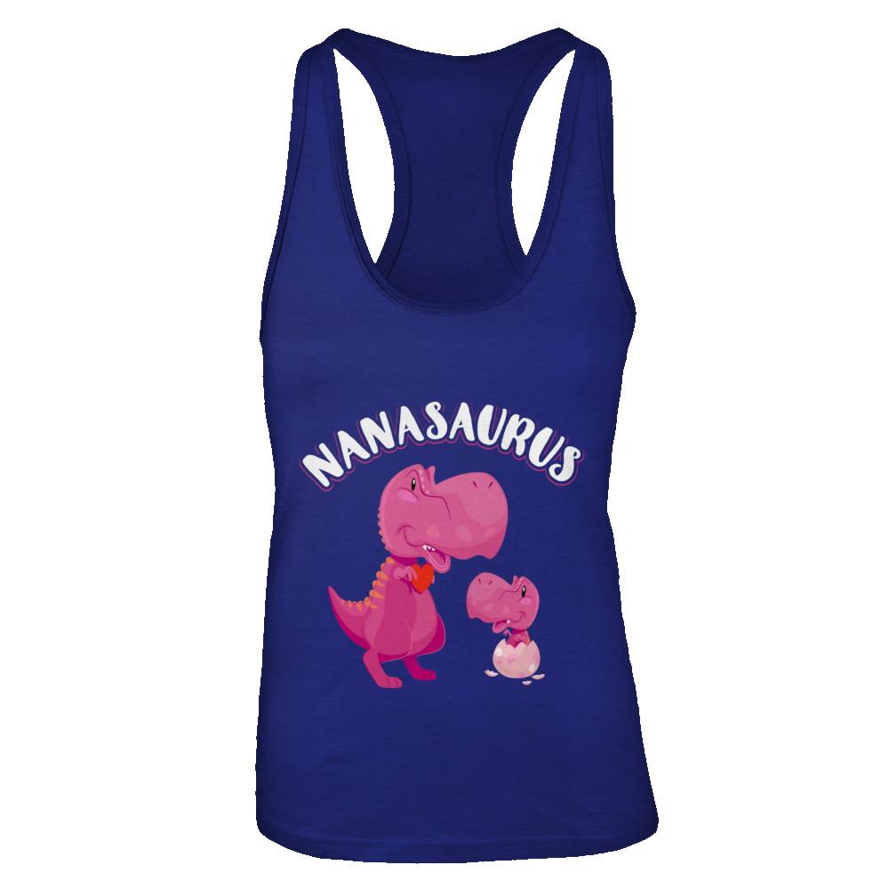 Nana Nanasaurus Rex Cute Dinosaur Mothers Day-T-Shirt & Tank Top-Women's Ideal Racerback Tank-Royal