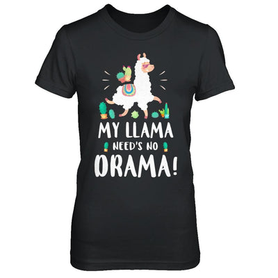 Funny Lama Cactus Llama Need's No Drama-T-Shirt & Hoodie-Women's T-Shirt-Black