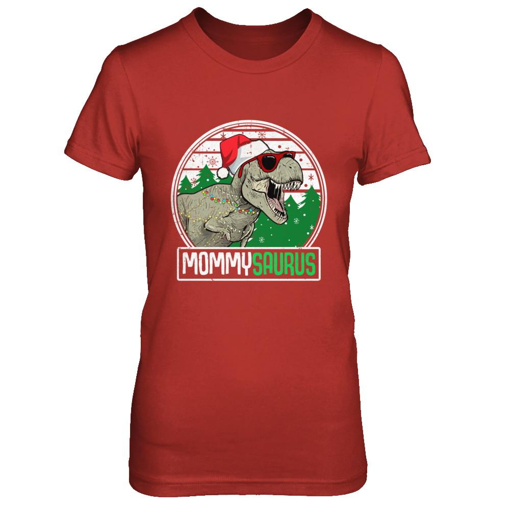 Mommysaurus Mommy Dinosaur T-Rex Family Christmas-T-Shirt & Sweatshirt-Women's T-Shirt-Red