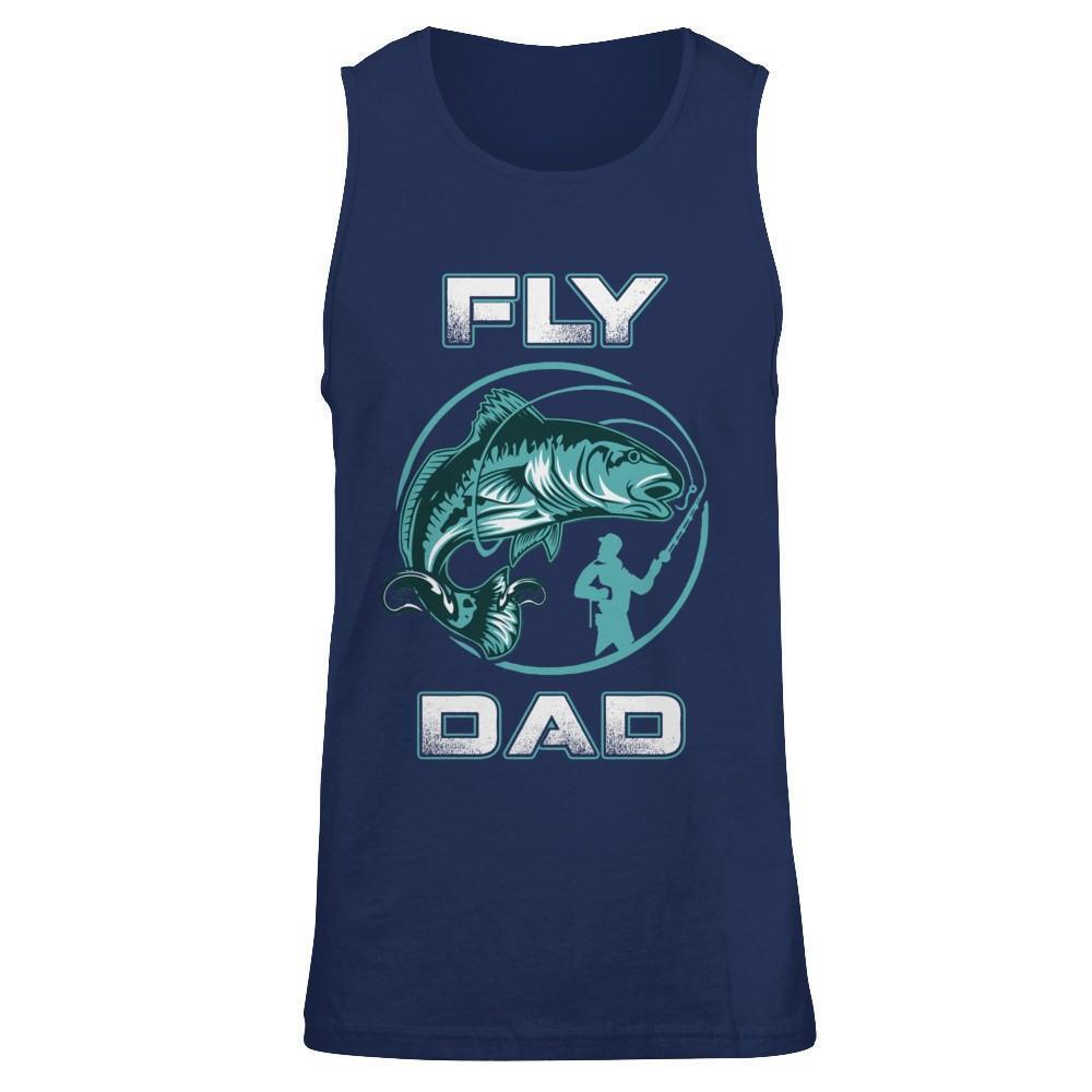 Fly Fishing Dad-T-Shirt & Hoodie-Unisex Tank-Navy