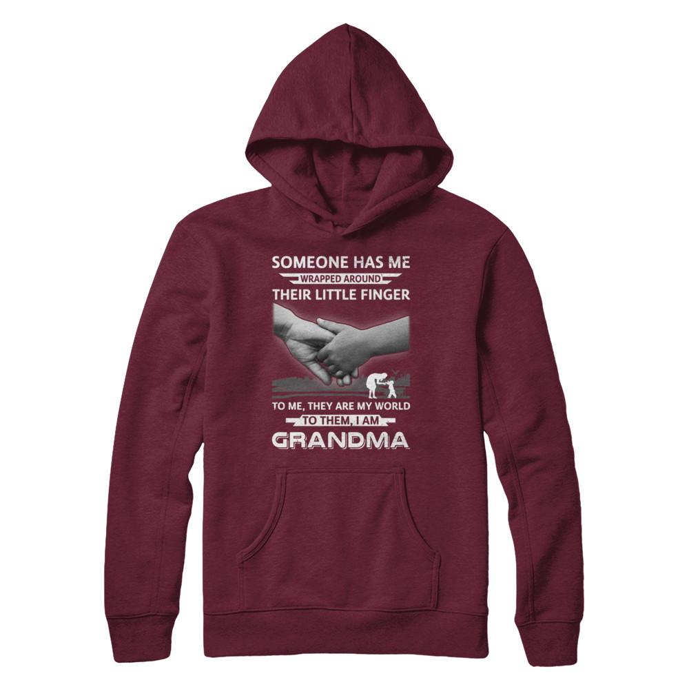 Someone Has Me Wrapped Around Their Little Finger Grandma-T-Shirt & Hoodie-Pullover Hoodie-Maroon