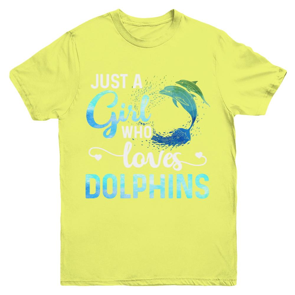 Just A Girl Who Loves Dolphins Youth-Youth Shirt-Youth T-Shirt-Daisy