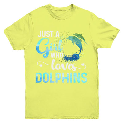 Just A Girl Who Loves Dolphins Youth-Youth Shirt-Youth T-Shirt-Daisy
