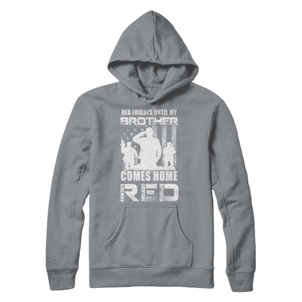 Red Friday Until My Brother Comes Home Military-T-Shirt & Hoodie-Pullover Hoodie-Light Steel