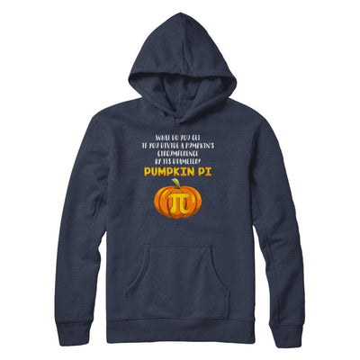 Math Teacher Funny Halloween Pumpkin Pi-T-Shirt & Hoodie-Pullover Hoodie-Navy