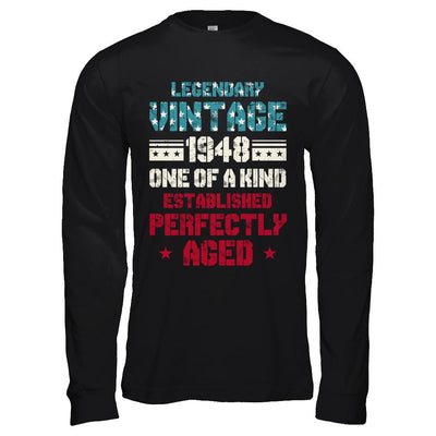 Legendary Vintage 1948 73th Years Old Birthday Gift-T-Shirt & Hoodie-Long Sleeve T-Shirt-Black