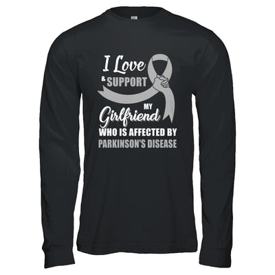 Parkinson's Disease Awareness Support Grey Girlfriend Boyfriend-T-Shirt & Hoodie-Long Sleeve T-Shirt-Black