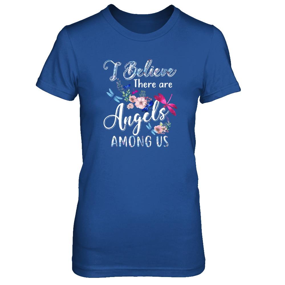 I Believe There Are Angels Among Us Dragonfly-T-Shirt & Tank Top-Women's T-Shirt-Royal