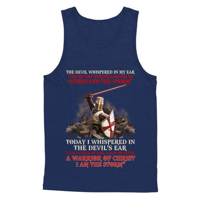 Knight Templar I Am A Child Of God A Warrior Of Christ I Am The Storm-T-Shirt & Hoodie-Unisex Tank-Navy
