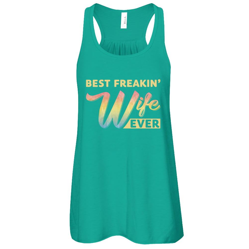 Best Freakin' Wife Ever-T-Shirt & Tank Top-Women's Flowy Racerback Tank-Kelly