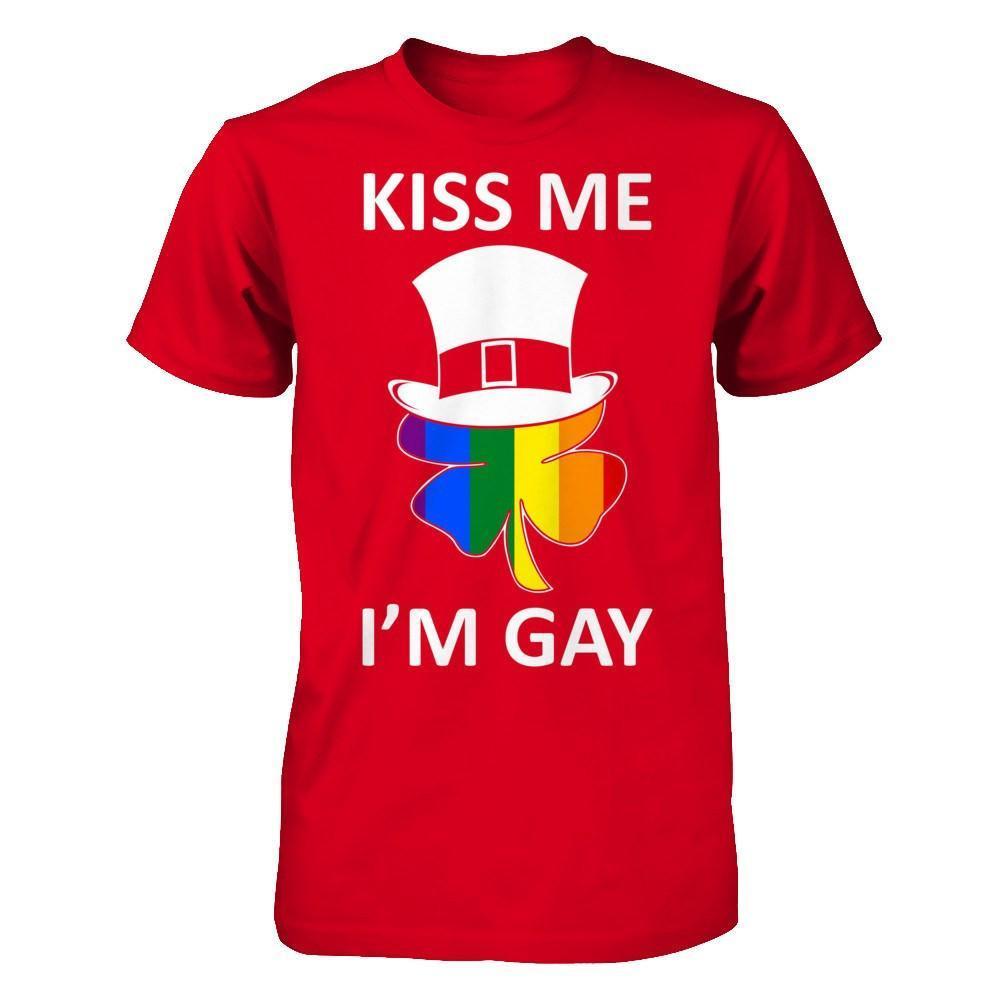 Kiss Me I'm Gay Lgbt St Patrick's Day-T-Shirt & Hoodie-Premium T-Shirt-Red