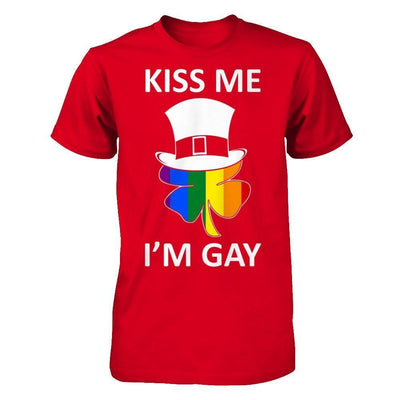 Kiss Me I'm Gay Lgbt St Patrick's Day-T-Shirt & Hoodie-Premium T-Shirt-Red