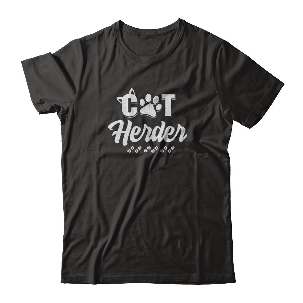 Cat Herder Funny Herding Cats Gift-T-Shirt & Tank Top-Classic T-Shirt-Black