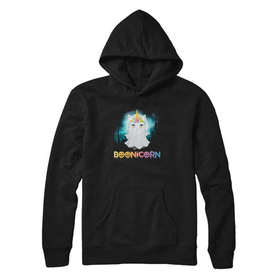 Boonicorn Ghost Unicorn Halloween Girls-T-Shirt & Tank Top-Pullover Hoodie-Black