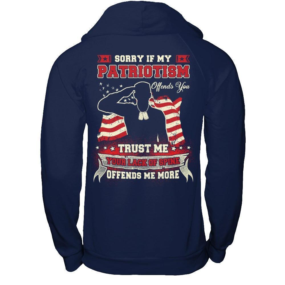 Sorry If My Patriotism Offends You Trust Me-T-Shirt & Hoodie-Pullover Hoodie-Navy