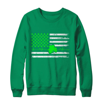 St. Patrick's Day Irish American Flag-T-Shirt & Hoodie-Crewneck Sweatshirt-Irish Green