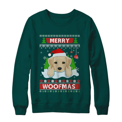 Labrador Merry Woofmas Ugly Christmas Sweater-T-Shirt & Sweatshirt-Crewneck Sweatshirt-Deep Forest