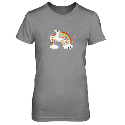 Funny Sloth Riding Unicorn Lover-T-Shirt & Tank Top-Women's T-Shirt-Sport Grey