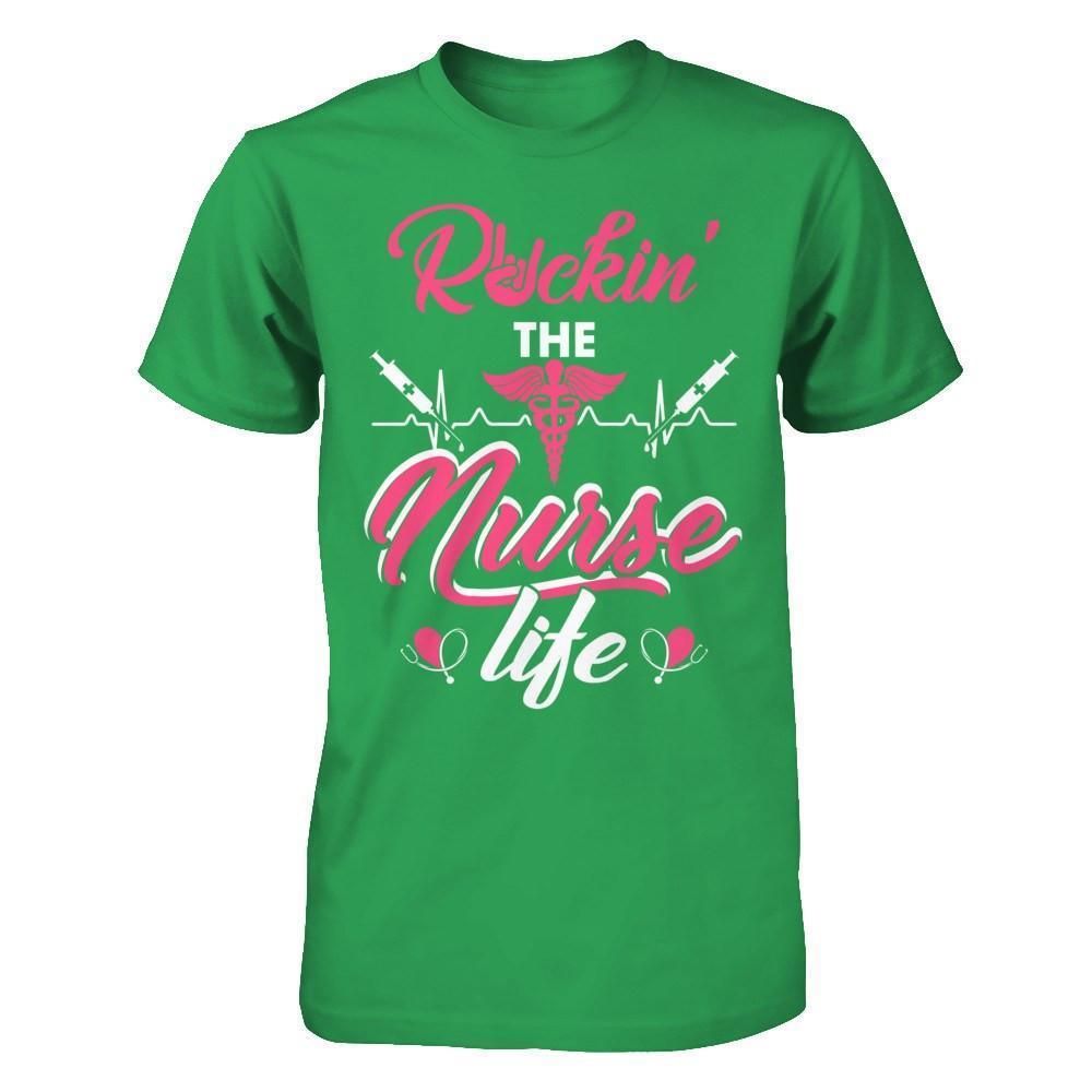 Rockin' The Nurse Life-T-Shirt & Hoodie-Premium T-Shirt-Kelly Green
