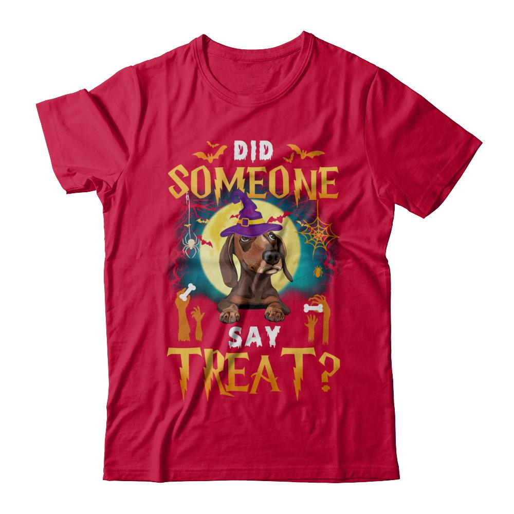 Did Someone Say Treat Dachshund Halloween Costume-T-Shirt & Hoodie-Classic T-Shirt-Red