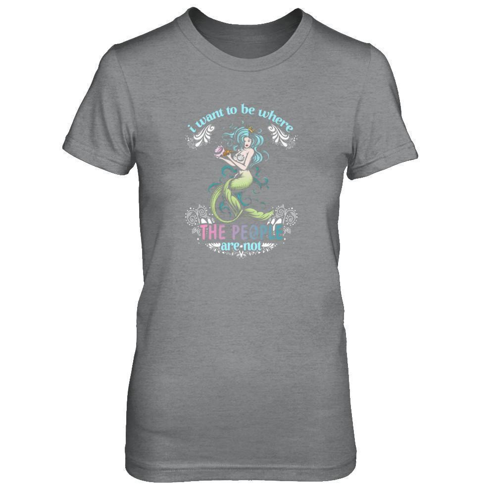 I Want To Be Where The People Are Not-T-Shirt & Tank Top-Women's T-Shirt-Sport Grey