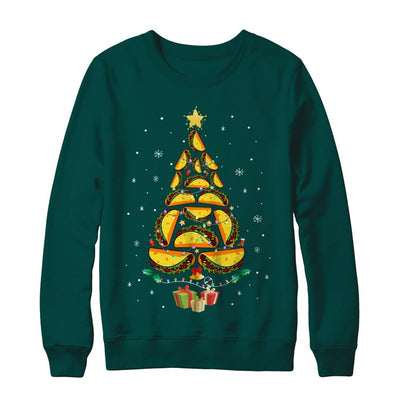 Funny Tacos Christmas Tree Ugly Christmas Sweater-T-Shirt & Sweatshirt-Crewneck Sweatshirt-Deep Forest
