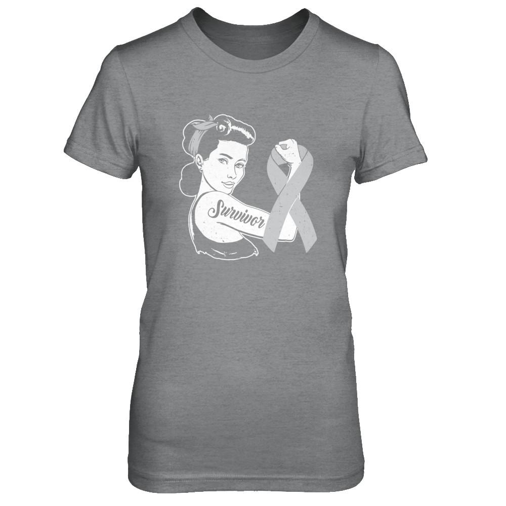 We Can Cure It Grey Brain Cancer Awareness Survivor-T-Shirt & Hoodie-Women's T-Shirt-Sport Grey