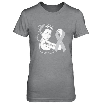 We Can Cure It Grey Brain Cancer Awareness Survivor-T-Shirt & Hoodie-Women's T-Shirt-Sport Grey