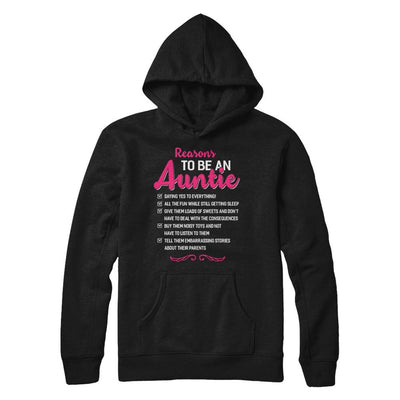 Reasons To Be An Auntie Funny Aunt Gifts-T-Shirt & Hoodie-Pullover Hoodie-Black