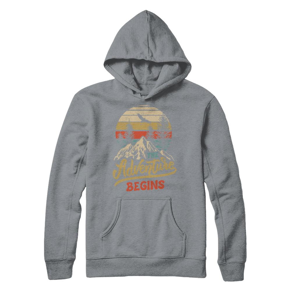 The Adventure Begins Climb The Mountain Vintage-T-Shirt & Hoodie-