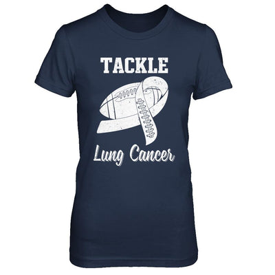 Football Survivor Tackle Clear Lung Cancer Awareness-T-Shirt & Hoodie-Women's T-Shirt-Navy