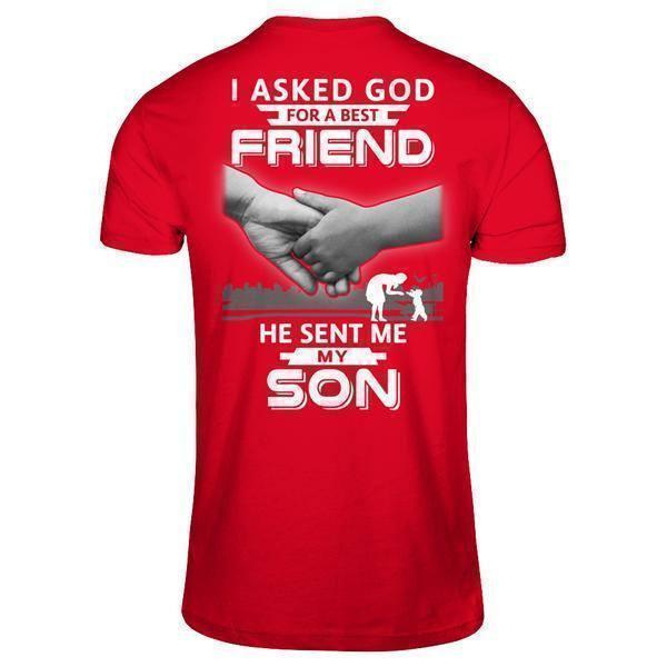 I Asked God For A Best Friend He Sent Me My Son-T-Shirt & Hoodie-Premium T-Shirt-Red