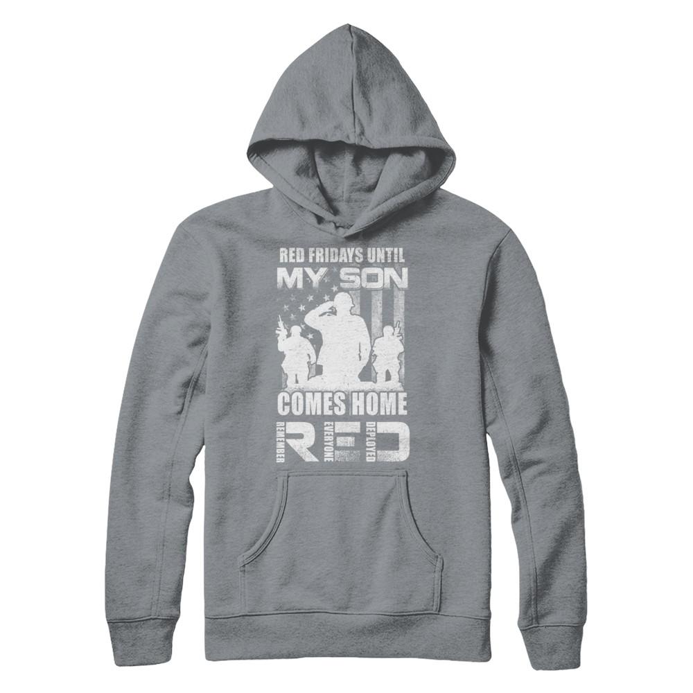 Red Friday Until My Son Comes Home Military Dad Mom-T-Shirt & Hoodie-Pullover Hoodie-Light Steel